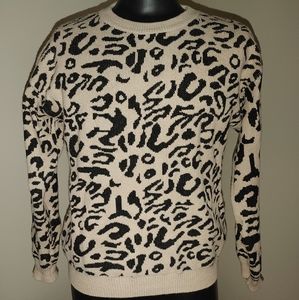Women's Leopard Print Sweater Long Sleeve Pullover